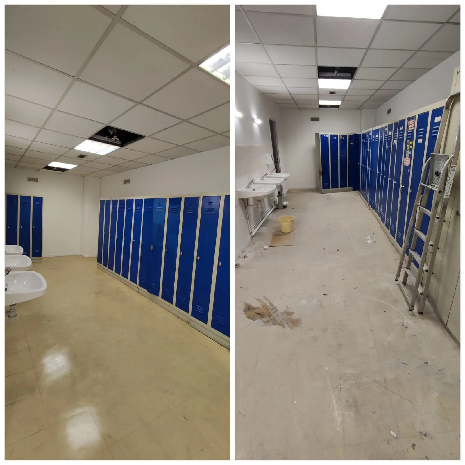 Avant: Nettoyage de vestiaires : avant et après